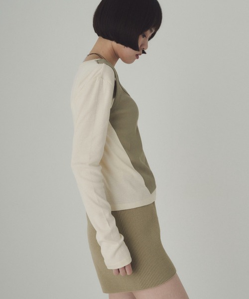 SOYEN(ソイエン)の「レイヤードライクトップス(Tシャツ/カットソー・レディース・グレー/ホワイト系その他/グレー系その他/ホワイト・F)」の20枚目の写真