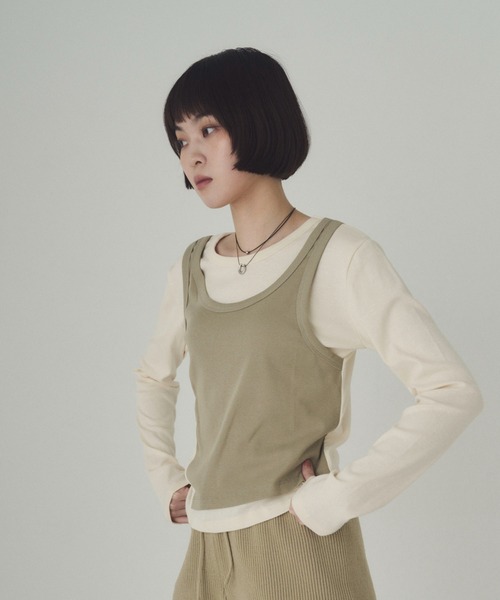 SOYEN(ソイエン)の「レイヤードライクトップス(Tシャツ/カットソー・レディース・グレー/ホワイト系その他/グレー系その他/ホワイト・F)」の18枚目の写真
