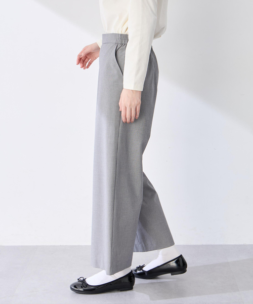 Petit Honfleur(プチオンフルール)の「【すご楽シリーズ】千鳥柄ストレッチワイドパンツ【ウエストゴム】(その他パンツ・レディース・ブラック・M/L)」の5枚目の写真