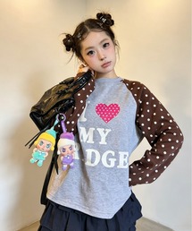 ドット柄袖　かわいいロングT