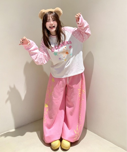 GEMEDA(ジェメダ)の「ドット柄袖 かわいいロングT(Tシャツ/カットソー・レディース・ブラック/ピンク/ブラウン・M)」の7枚目の写真