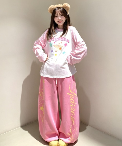 GEMEDA(ジェメダ)の「ドット柄袖 かわいいロングT(Tシャツ/カットソー・レディース・ブラック/ピンク/ブラウン・M)」の9枚目の写真