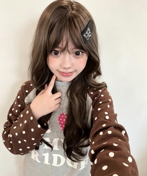GEMEDA(ジェメダ)の「ドット柄袖 かわいいロングT(Tシャツ/カットソー・レディース・ブラック/ピンク/ブラウン・M)」の14枚目の写真