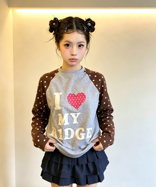 GEMEDA(ジェメダ)の「ドット柄袖 かわいいロングT(Tシャツ/カットソー・レディース・ブラック/ピンク/ブラウン・M)」の16枚目の写真