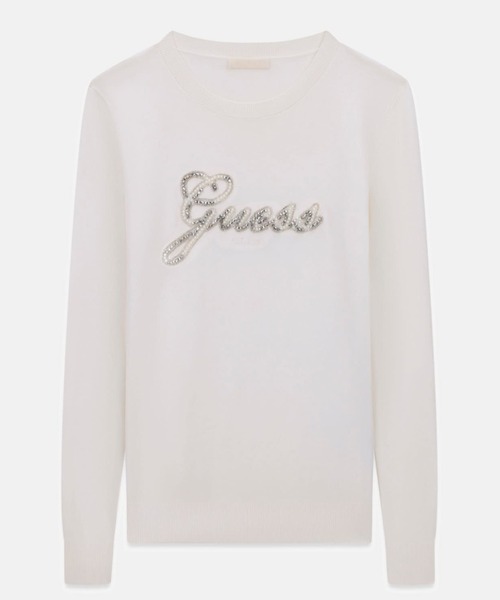 Guess(ゲス)の「GEORGIA Logo Sweater ニット セーター ロゴセーター(ニット/セーター・レディース・ブラック/クリーム・X-SMALL/SMALL/LARGE/MEDIUM)」の6枚目の写真
