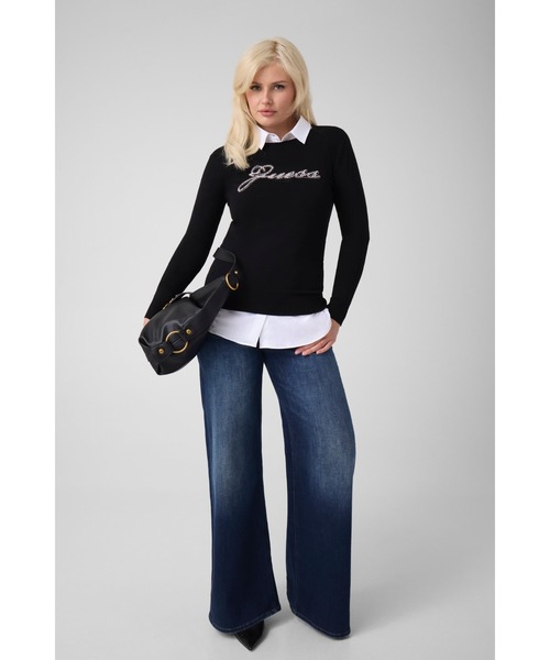 Guess(ゲス)の「GEORGIA Logo Sweater ニット セーター ロゴセーター(ニット/セーター・レディース・ブラック/クリーム・X-SMALL/SMALL/LARGE/MEDIUM)」の8枚目の写真