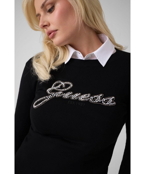 Guess(ゲス)の「GEORGIA Logo Sweater ニット セーター ロゴセーター(ニット/セーター・レディース・ブラック/クリーム・X-SMALL/SMALL/LARGE/MEDIUM)」の7枚目の写真