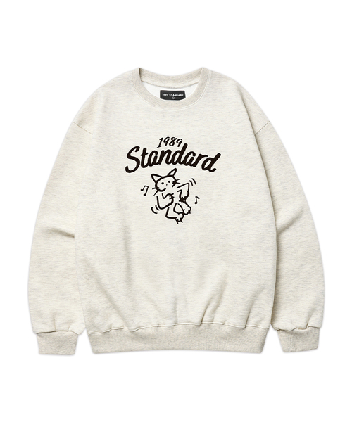 1989STANDARD(1989スタンダード)の「HAPPY CAT スウェット (STMSTD-0267)(スウェット・メンズ・ネイビー/ブラック/バーガンディー/ダークグレー/ライトグレー/オートミール・MEDIUM/LARGE/X-LARGE)」の4枚目の写真