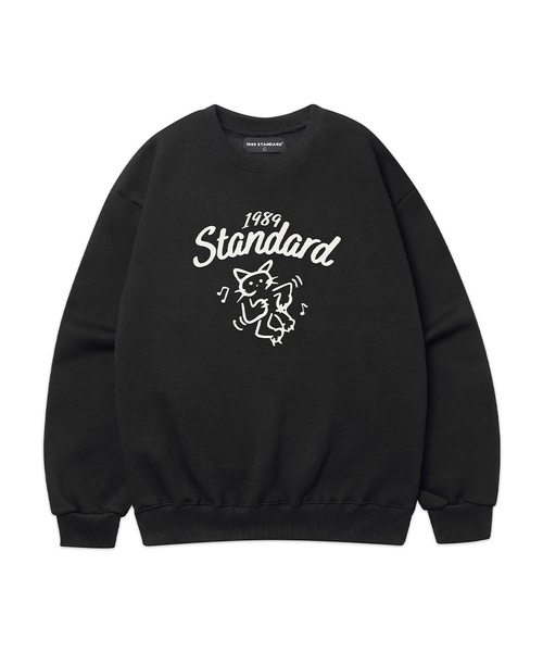 1989STANDARD(1989スタンダード)の「HAPPY CAT スウェット (STMSTD-0267)(スウェット・メンズ・ネイビー/ブラック/バーガンディー/ダークグレー/ライトグレー/オートミール・MEDIUM/LARGE/X-LARGE)」の1枚目の写真