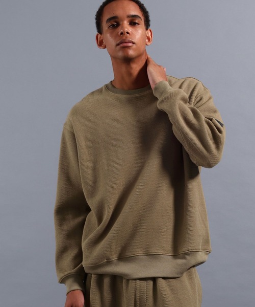 NUMERALS（ヌメラルズ）の「[NUMERALS]EVERYDAY WARMTH WAFFLE PULLOVER（Tシャツ/カットソー・メンズ・ベージュ/グリーン/ブラック/オレンジ・MEDIUM/LARGE）」の3枚目の写真