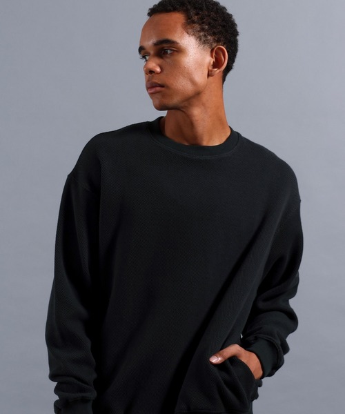 NUMERALS（ヌメラルズ）の「[NUMERALS]EVERYDAY WARMTH WAFFLE PULLOVER（Tシャツ/カットソー・メンズ・ベージュ/グリーン/ブラック/オレンジ・MEDIUM/LARGE）」の2枚目の写真