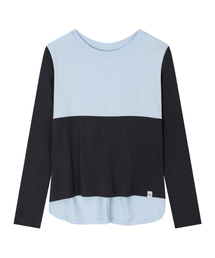 バックリボンTシャツ(チャコールブルー)