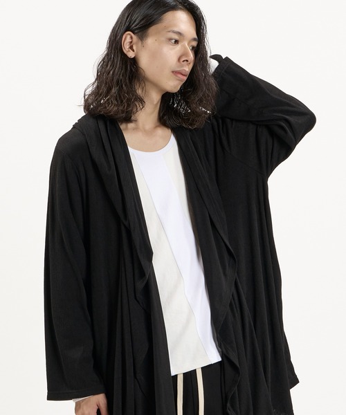 NO ID.(ノーアイディ)の「【NO ID.】Hood Drape Gown / フード ドレープ ガウン(カーディガン/ボレロ・メンズ・ブラック/その他23・ONE SIZE)」の1枚目の写真