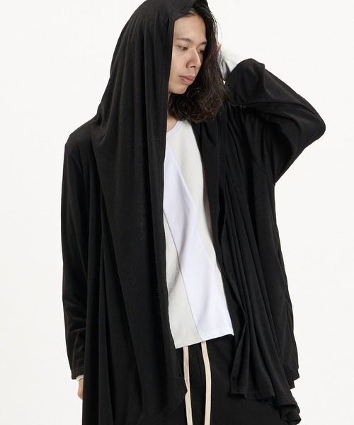 NO ID.(ノーアイディ)の「【NO ID.】Hood Drape Gown / フード ドレープ ガウン(カーディガン/ボレロ・メンズ・ブラック/その他23・ONE SIZE)」の4枚目の写真