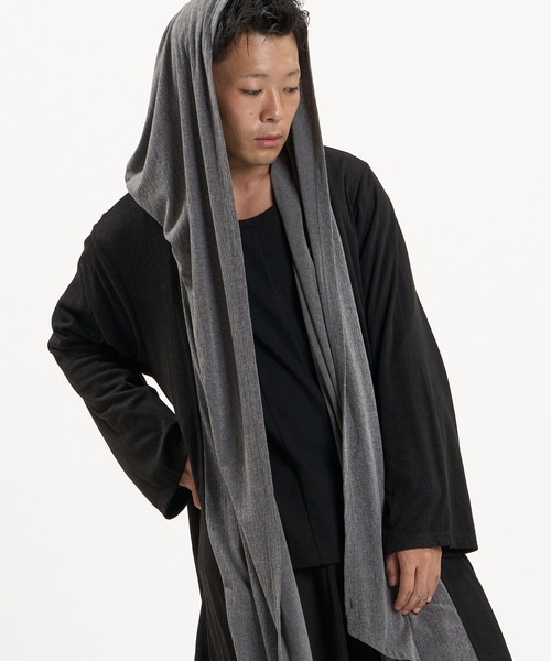 NO ID.(ノーアイディ)の「【NO ID.】Hood Drape Gown / フード ドレープ ガウン(カーディガン/ボレロ・メンズ・ブラック/その他23・ONE SIZE)」の6枚目の写真