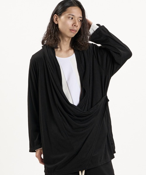 NO ID.(ノーアイディ)の「【NO ID.】Hood Drape Gown / フード ドレープ ガウン(カーディガン/ボレロ・メンズ・ブラック/その他23・ONE SIZE)」の8枚目の写真