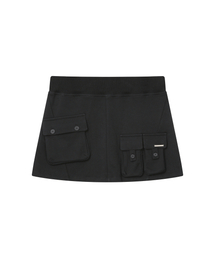 Multi pocket mini skirt BLACK