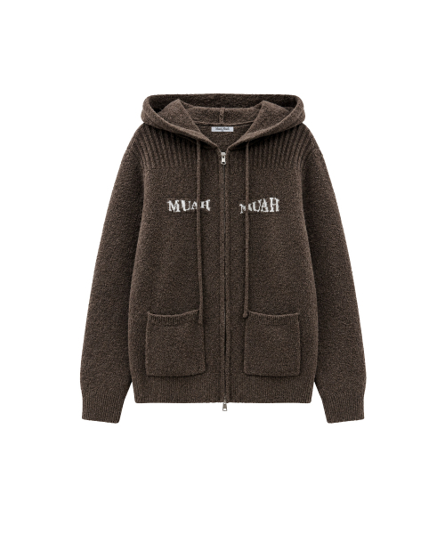 muahmuah（ムーアムーア）の「ジャカード ニット フードジップアップ [ブラウン]（ニット/セーター・レディース・その他・FREE）」の9枚目の写真