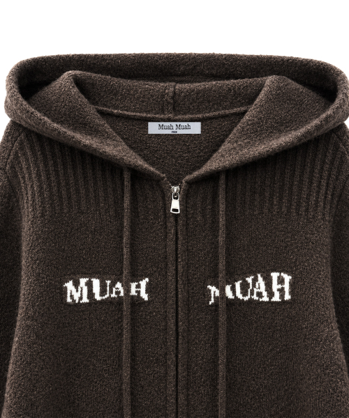 muahmuah（ムーアムーア）の「ジャカード ニット フードジップアップ [ブラウン]（ニット/セーター・レディース・その他・FREE）」の11枚目の写真
