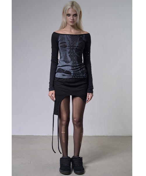 FANCY CLUB(ファンシークラブ)の「A'GEM/9 × .kom 『FANCY CLUB/ファンシークラブ』 OVERLAY SHORTS/オーバーレイショーツ(その他パンツ・レディース・ブラック/グレー・FREE)」の13枚目の写真