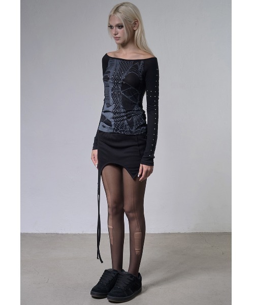 FANCY CLUB(ファンシークラブ)の「A'GEM/9 × .kom 『FANCY CLUB/ファンシークラブ』 OVERLAY SHORTS/オーバーレイショーツ(その他パンツ・レディース・ブラック/グレー・FREE)」の14枚目の写真