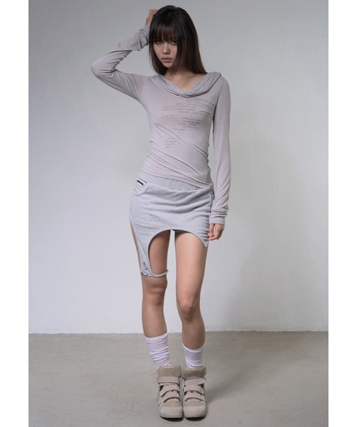 FANCY CLUB(ファンシークラブ)の「A'GEM/9 × .kom 『FANCY CLUB/ファンシークラブ』 OVERLAY SHORTS/オーバーレイショーツ(その他パンツ・レディース・ブラック/グレー・FREE)」の5枚目の写真