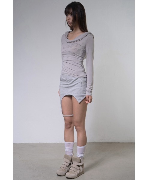 FANCY CLUB(ファンシークラブ)の「A'GEM/9 × .kom 『FANCY CLUB/ファンシークラブ』 OVERLAY SHORTS/オーバーレイショーツ(その他パンツ・レディース・ブラック/グレー・FREE)」の7枚目の写真