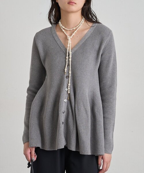LOUNGEDRESS(ラウンジドレス)の「2WAYペプラムニット 秋服(ニット/セーター・レディース・ミント/グレー/ベージュ・FREE)」の1枚目の写真