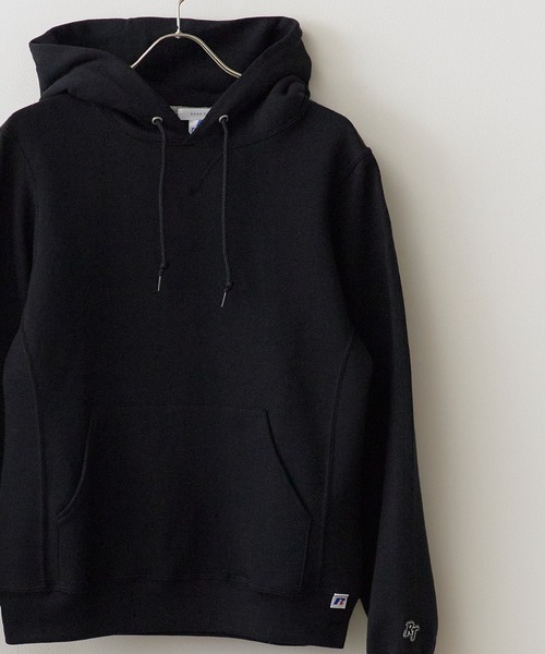 Russell Athletic(ラッセルアスレティック)の「【ROOPTOKYO別注】Russell Athletic/ラッセルアスレティック DRI POWER FLEECE ピスネーム プルオーバーパーカー メンズ レディース 刺繍 ブランドロゴ 保温 2026秋冬 秋服 冬服(パーカー・メンズ・ホワイト/ブラック/グレー/クリアレッド・S/M/L/XL/XXL)」の2枚目の写真