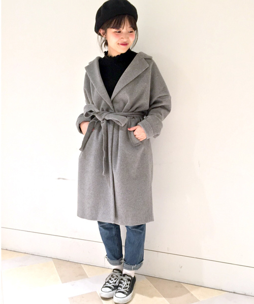 archives（アルシーヴ）の「ウールチェスターガウンコート（チェスターコート・レディース・キャメル/グレー・MEDIUM）」の14枚目の写真