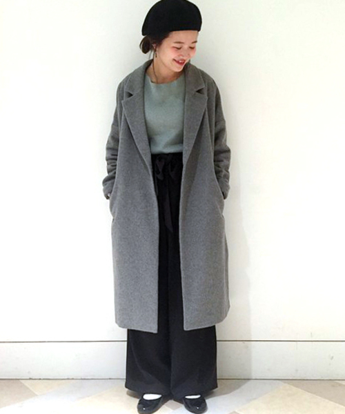 archives（アルシーヴ）の「ウールチェスターガウンコート（チェスターコート・レディース・キャメル/グレー・MEDIUM）」の13枚目の写真