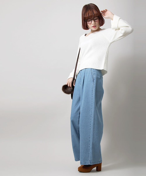 WEGO（ウィゴー）の「WEGO/ワイドスリーブニット（ニット/セーター・レディース・ピンク系その他/杢グレー/ホワイト/オレンジ系その他2・FREE）」の12枚目の写真