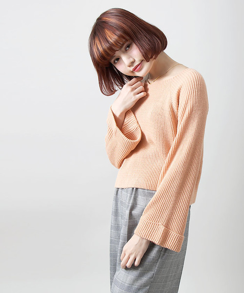 WEGO（ウィゴー）の「WEGO/ワイドスリーブニット（ニット/セーター・レディース・ピンク系その他/杢グレー/ホワイト/オレンジ系その他2・FREE）」の13枚目の写真