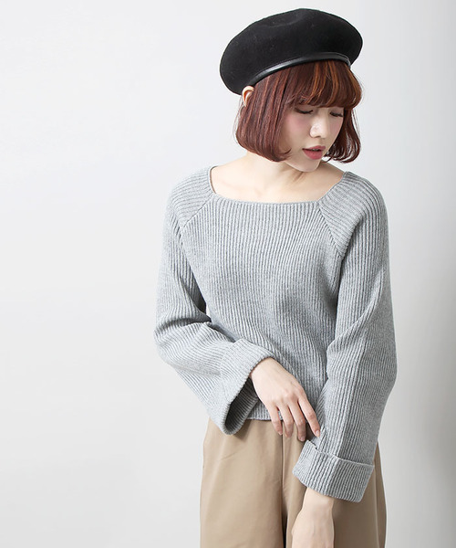 WEGO（ウィゴー）の「WEGO/ワイドスリーブニット（ニット/セーター・レディース・ピンク系その他/杢グレー/ホワイト/オレンジ系その他2・FREE）」の16枚目の写真