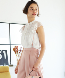 MICOAMERI | フリルスリーブバックリボンブラウス(シャツ/ブラウス)