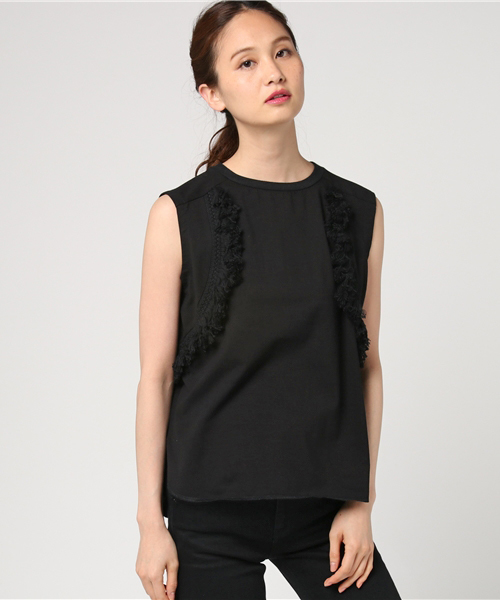 Banner Barrett(バナーバレット)の「タッセルジャージートップス(Tシャツ/カットソー・レディース・オフホワイト/ブルー/ブラック/カーキ/マスタード・38)」の17枚目の写真