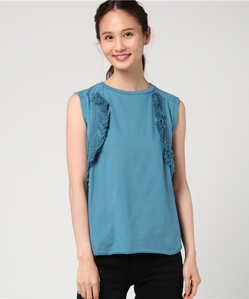 Banner Barrett(バナーバレット)の「タッセルジャージートップス(Tシャツ/カットソー・レディース・オフホワイト/ブルー/ブラック/カーキ/マスタード・38)」の6枚目の写真