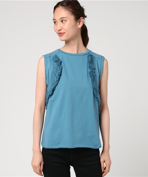 Banner Barrett(バナーバレット)の「タッセルジャージートップス(Tシャツ/カットソー・レディース・オフホワイト/ブルー/ブラック/カーキ/マスタード・38)」の11枚目の写真