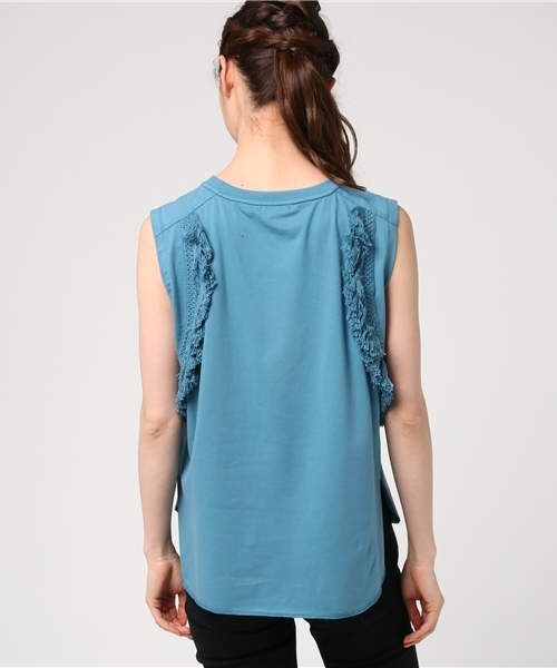 Banner Barrett(バナーバレット)の「タッセルジャージートップス(Tシャツ/カットソー・レディース・オフホワイト/ブルー/ブラック/カーキ/マスタード・38)」の13枚目の写真