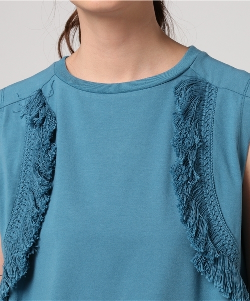 Banner Barrett(バナーバレット)の「タッセルジャージートップス(Tシャツ/カットソー・レディース・オフホワイト/ブルー/ブラック/カーキ/マスタード・38)」の14枚目の写真