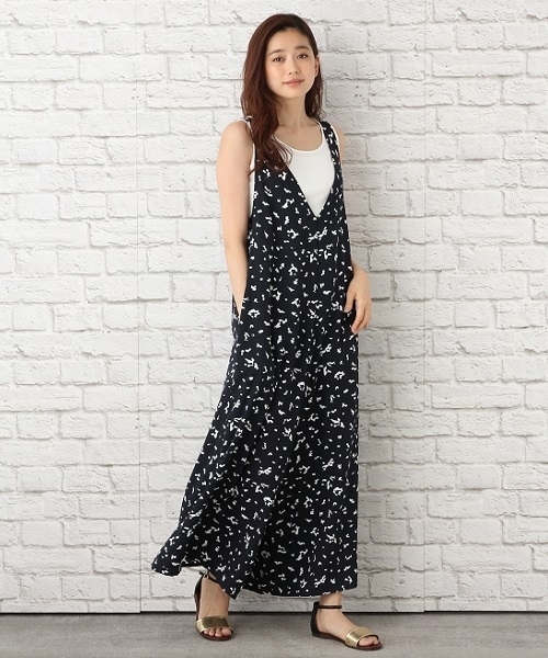 LEPSIM(レプシィム)の「ポリエステル100ワイドオールインワン 762908(つなぎ/オールインワン・レディース・ブラック/ダークベージュ/ドット・FREE)」の3枚目の写真