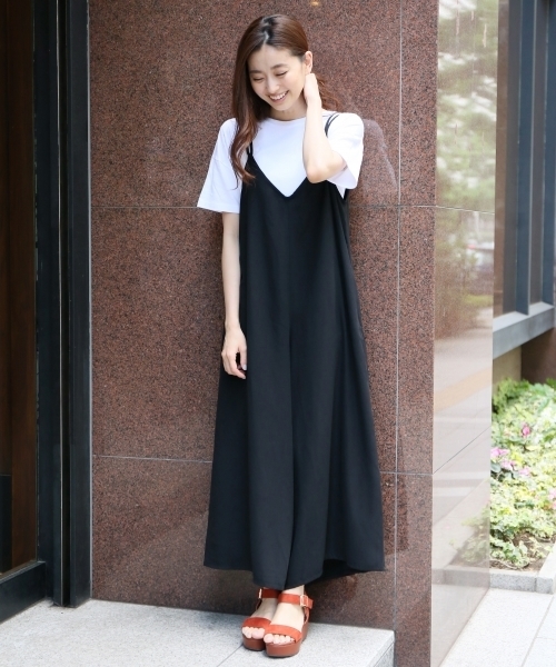 LEPSIM(レプシィム)の「ポリエステル100ワイドオールインワン 762908(つなぎ/オールインワン・レディース・ブラック/ダークベージュ/ドット・FREE)」の6枚目の写真