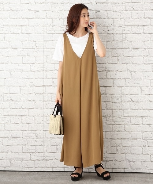 LEPSIM(レプシィム)の「ポリエステル100ワイドオールインワン 762908(つなぎ/オールインワン・レディース・ブラック/ダークベージュ/ドット・FREE)」の20枚目の写真