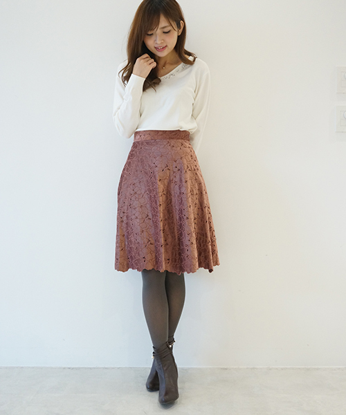 PROPORTION BODY DRESSING(プロポーションボディドレッシング)の「【美人百花 11月号掲載】スムースベロアエンブロイダリーフレアスカート(スカート・レディース・ピンク系その他/ピンク系その他2/ネイビー・1/2/3)」の20枚目の写真