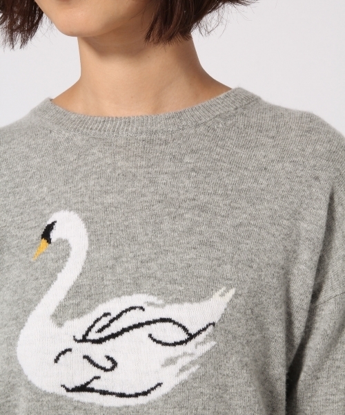 GLOBAL WORK（グローバルワーク）の「スワンジャガードプルオーバー長袖/765605（ニット/セーター・レディース・ネイビー/グリーン/グレー・FREE）」の9枚目の写真