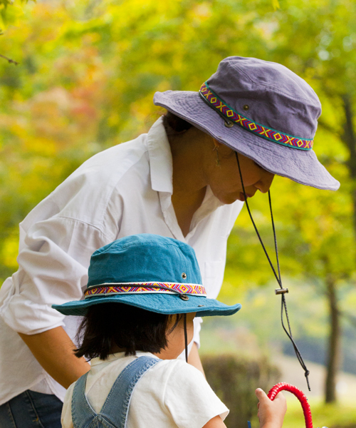 Clef（クレ）の「【クレ】キッズ アドベンチャー ハット（ハット・キッズ・ネイビー/ダークパープル/カーキ/ブルー/ブラック/ピンク/パープル・FREE）」の17枚目の写真