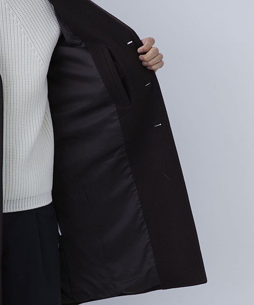 FACTOTUM（ファクトタム）の「【FACTOTUM】別注メリノウールチェスターコート（チェスターコート・メンズ・ブラウン/ブラック・44/46）」の10枚目の写真