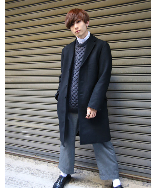 FACTOTUM（ファクトタム）の「【FACTOTUM】別注メリノウールチェスターコート（チェスターコート・メンズ・ブラウン/ブラック・44/46）」の3枚目の写真