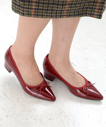 3.5cmチャンキーヒールバレエパンプス