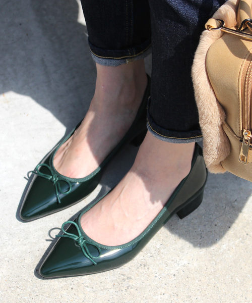 AmiAmi（アミアミ）の「3.5cmチャンキーヒールバレエパンプス（パンプス・レディース・ワイン/レッド/ダークネイビー/ブラック系その他/チェック/ネイビー/グレー/ブラック/ダークグリーン/シルバー/グレイッシュベージュ/レオパード/ライトベージュ/パイソン/ブラック系その他2/ベージュ系その他/ブラック×ホワイト/ゼブラ/ブラック系その他3/ブラック系その他4/ホワイト系その他/ブラック系その他5/ゴールド系その他/シルバー系その他・L/S/M/3L/LL/SS）」の13枚目の写真